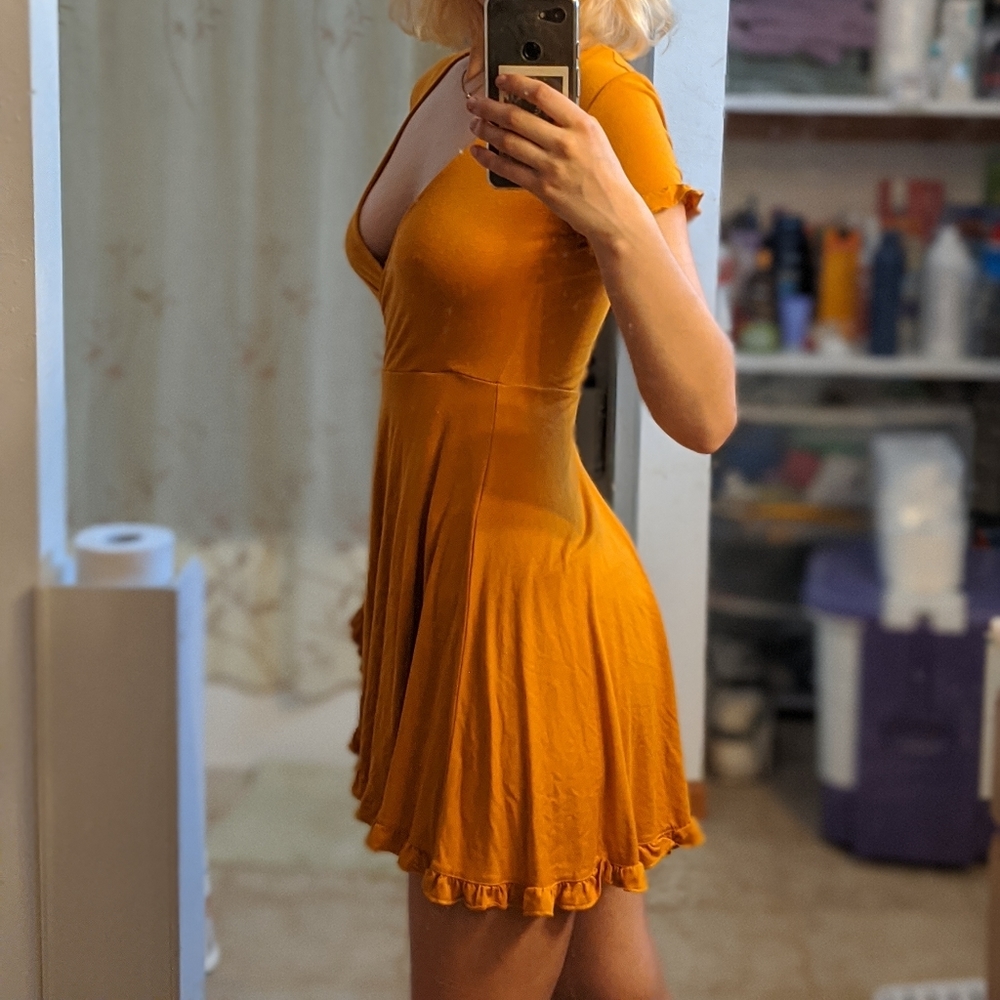 Bright Mustard Wrap Sundress
